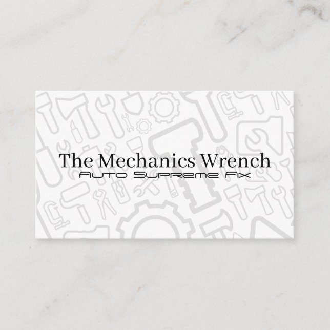Car Fix Tools | Auto Service | Mechanic Visitenkarte (Vorderseite)