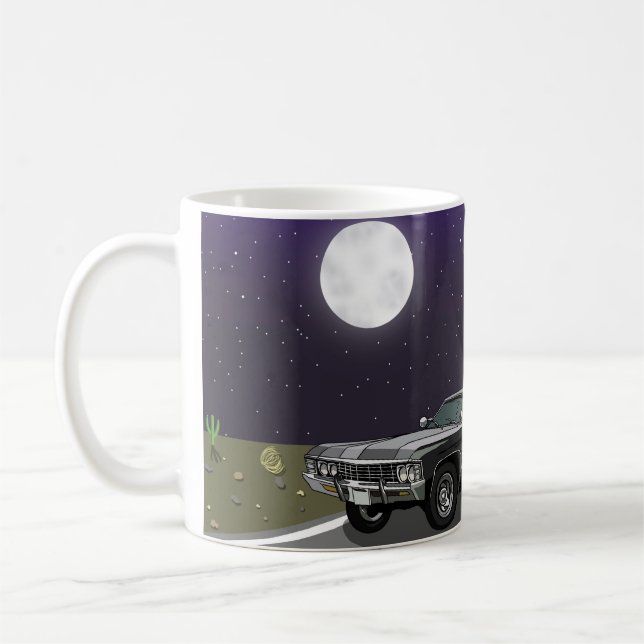 Car in desert night kaffeetasse (Links)