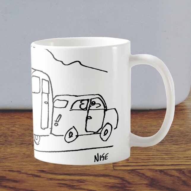 Car is Towing a Caravan and also a Greenhouse Kaffeetasse (Von Creator hochgeladen)