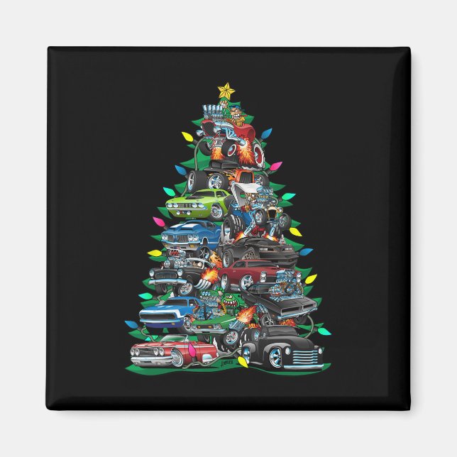 Car Madness Weihnachtsbaum! Muskelkater und Hotrop Magnet (Vorne)