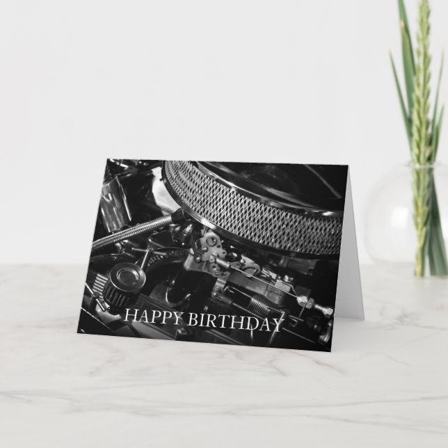 Car Motor Happy Birthday Card Karte (Vorderseite)