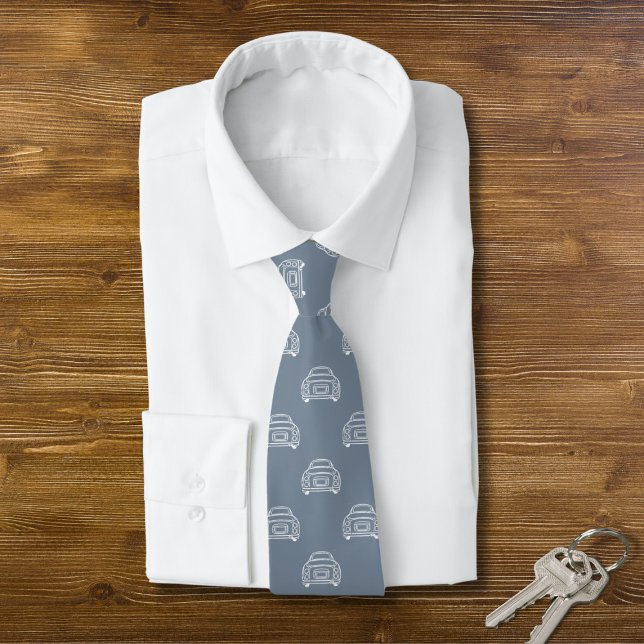 Car Muster Lapis Gray Figaro Figarations Neck Tie Krawatte (A fun figgy pattern tie for the Lapis Grey figaro owner)