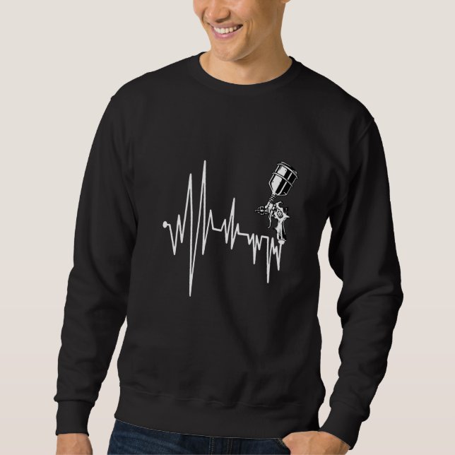Car Painter Body Painter Spray Gun Heartbeat Ekg Sweatshirt (Vorderseite)