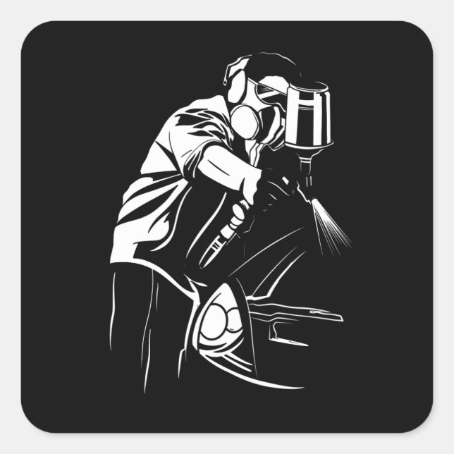 CAR PAINTER QUADRATISCHER AUFKLEBER (Vorderseite)