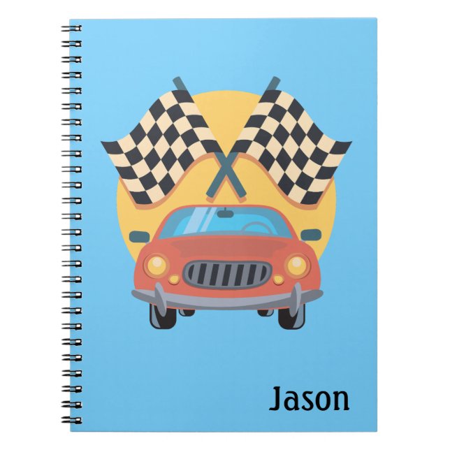 Car Racing Auto Themed Notebook Notizblock (Vorderseite)