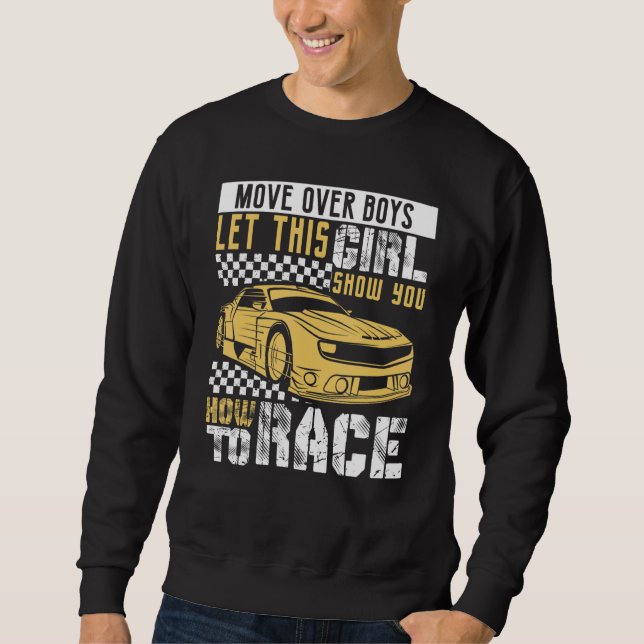 Car Racing Checkered Flag Automobile Female Motor  Sweatshirt (Vorderseite)