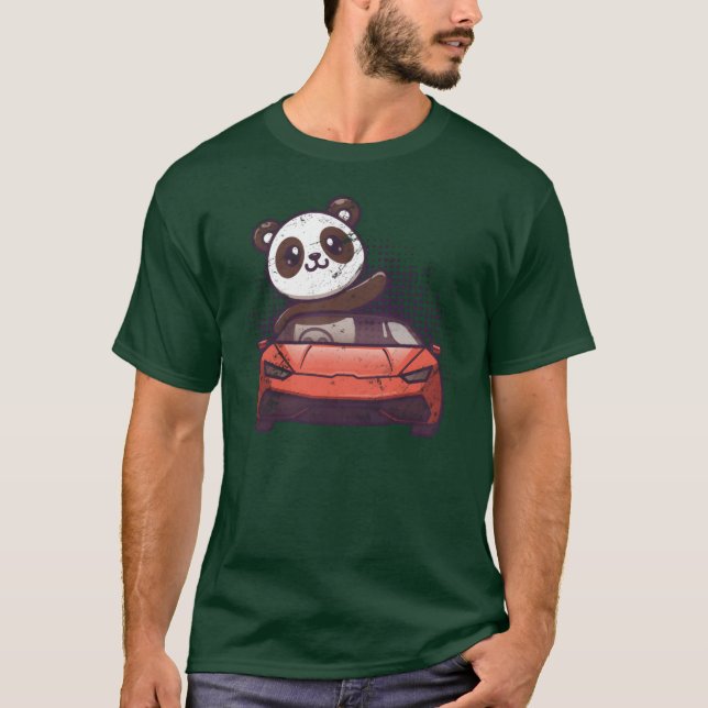 Car Racing Cute Kawaii Racecar Funny Panda Lover g T-Shirt (Vorderseite)