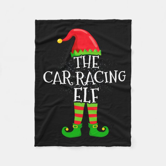Car Racing Elf Family Matching Christmas Group  Fleecedecke (Vorderseite)