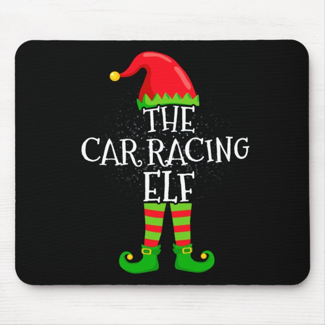 Car Racing Elf Family Matching Christmas Group  Mousepad (Vorne)