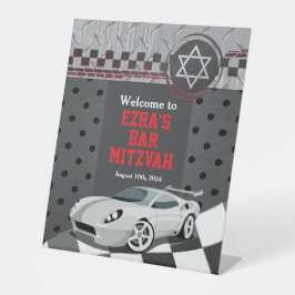 Car Racing Racecar Bar Mitzvah Sockelschild