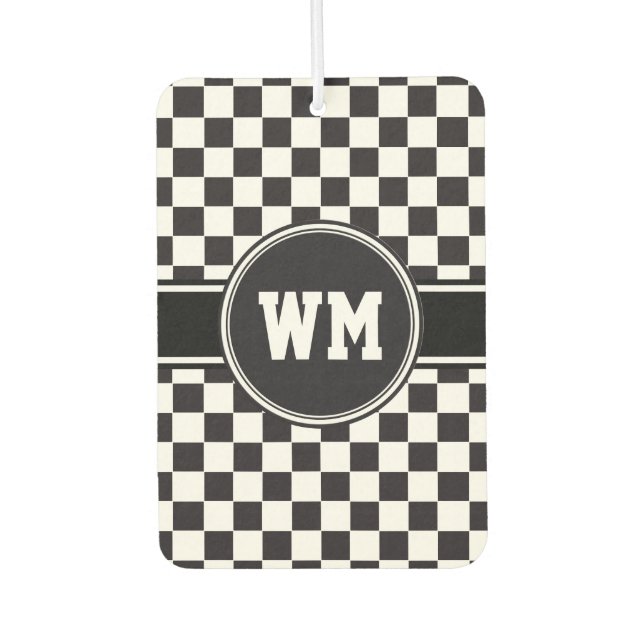 Car Racing / Schachmuster + Ihr Backgr. Ideen Autolufterfrischer (Vorderseite)