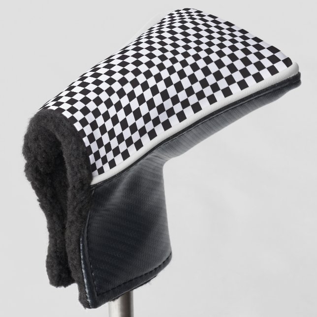 Car Racing / Schachmuster + Ihr Backgr. Ideen Golf Headcover (3/4 Vorderseite)