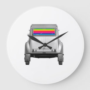 Car + rainbow große wanduhr