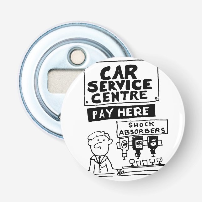 Car Service Center Mechanik und Stoßdämpfer Flaschenöffner (Vorderseite)