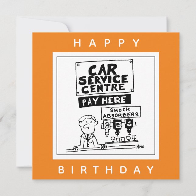 Car Service Center Mechanik und Stoßdämpfer. Karte (Vorderseite)