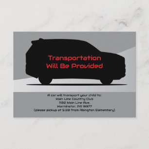 Car Servise Party Bus Card Transport SUV Begleitkarte