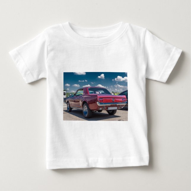 Car Sports Mustang Red Muscle Motor Gears Metal Baby T-shirt (Vorderseite)
