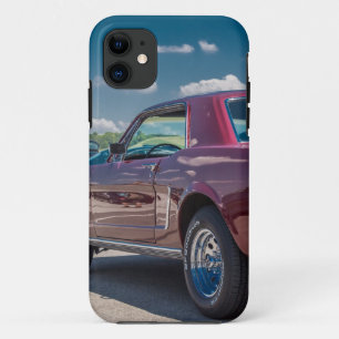 Car Sports Mustang Red Muscle Motor Gears Metal iPhone 11 Hülle