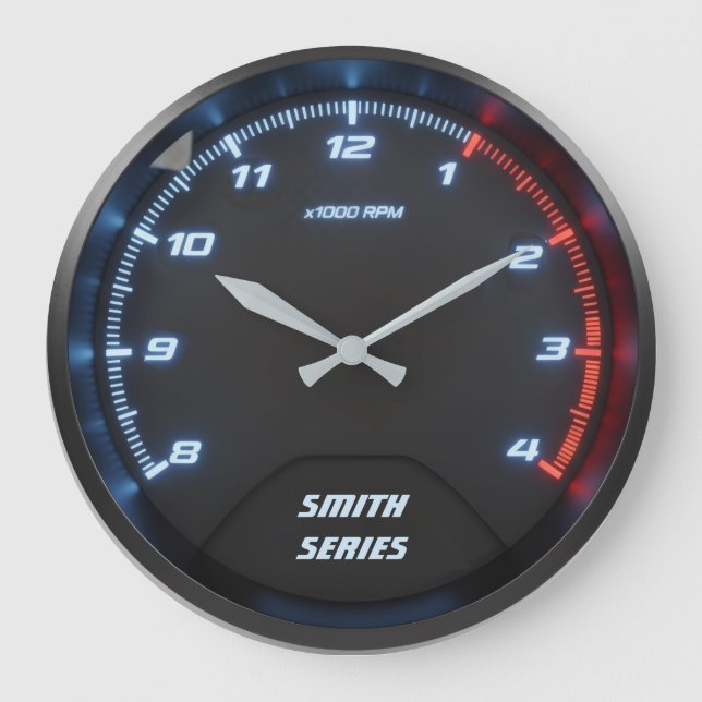 Car Tachometer Clock for Auto Mechanic Garage Große Wanduhr (Vorderseite)