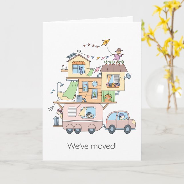 Car Trailer neue Adresse Ankündigung Leerzeichen (Gelbe Blume)