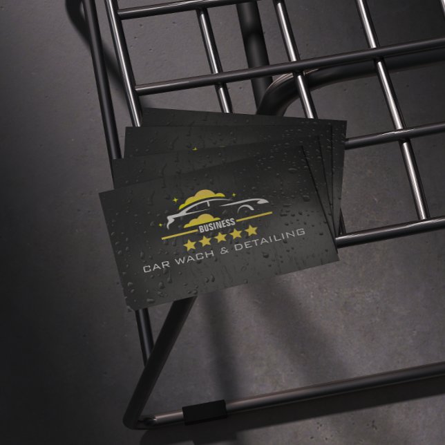 Car Wach & Auto detailing rofessional Water black Visitenkarte (Von Creator hochgeladen)
