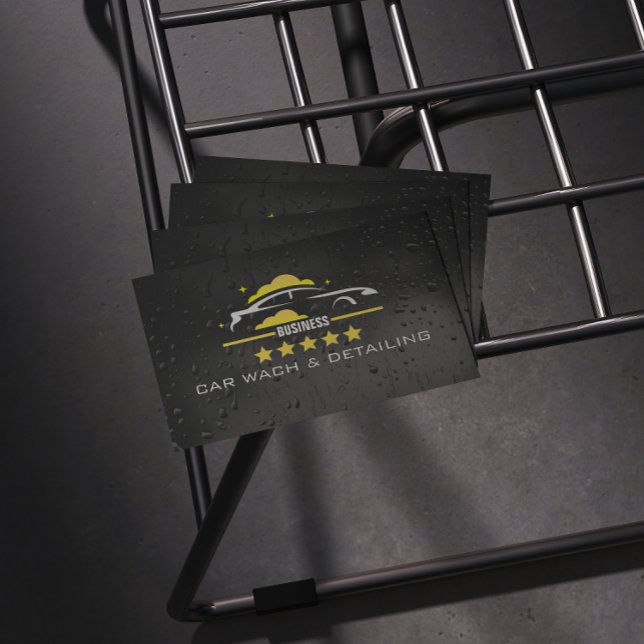 Car Wach & Auto detailing rofessional Water black Visitenkarte (Von Creator hochgeladen)