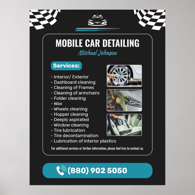 Car Wash Auto Detailing Poster (Vorne)