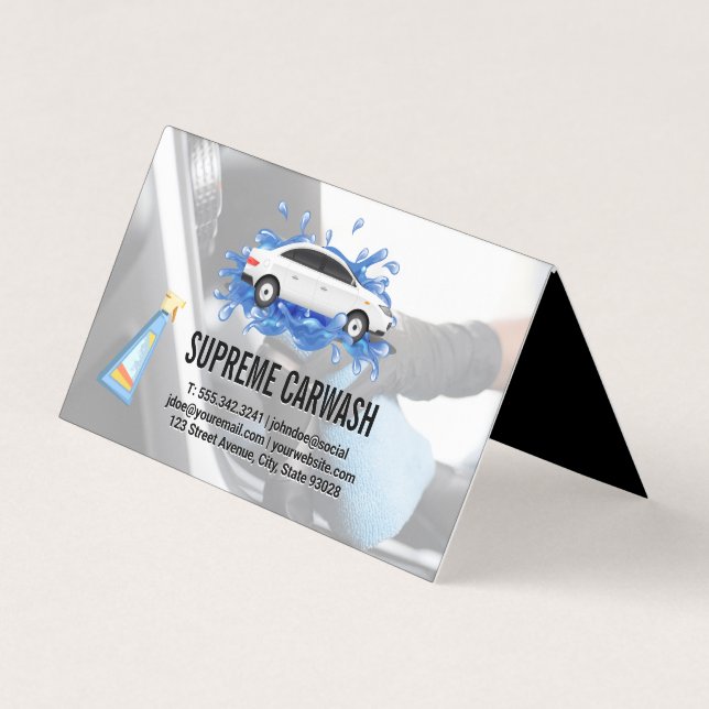 Car Wash | Auto Detaillierter Innenbereich Saubere Visitenkarten (Vorderseite)