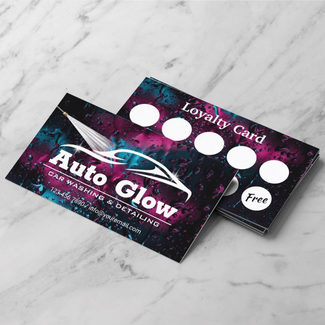 Car Wash Auto im Detail Moderne Reinigungsloyalitä Visitenkarte (Von Creator hochgeladen)