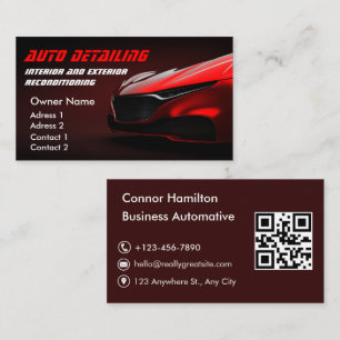 Car Wash Berufliches Auto im Detail QR-Code Visitenkarte
