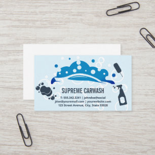 Car Wash Bubbles Logo   Reinigungstools Visitenkarte