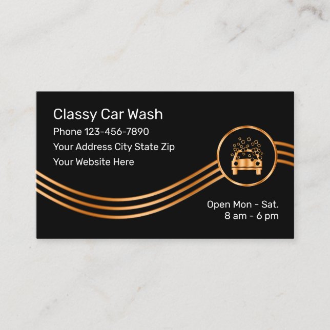 Car Wash Business Cards Visitenkarte (Vorderseite)