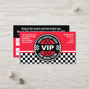 Car Wash Club - Racing Checkered Flag Prämien Rabattkarte
