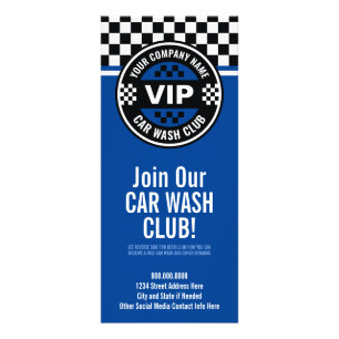 Car Wash Club - Racing Checkered Flag Prämien Werbekarte