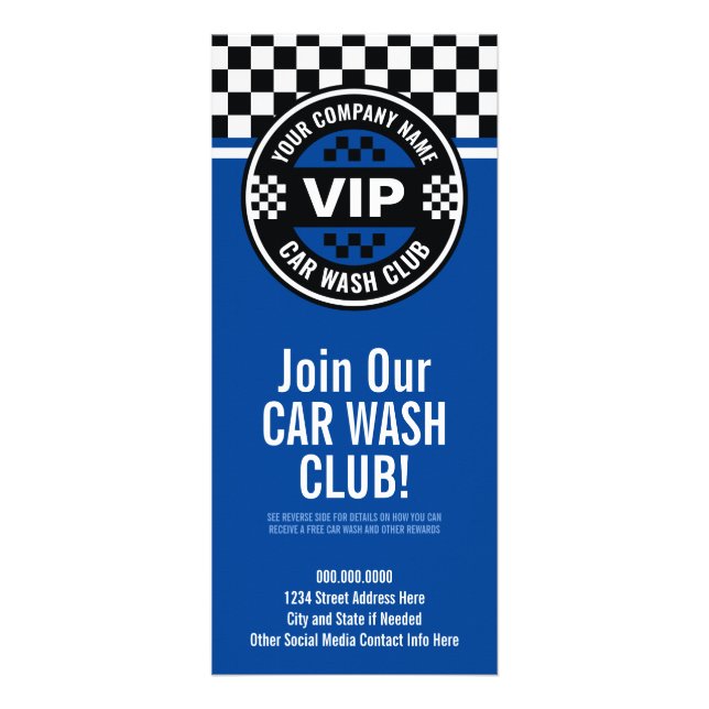 Car Wash Club - Racing Checkered Flag Prämien Werbekarte (Vorne)