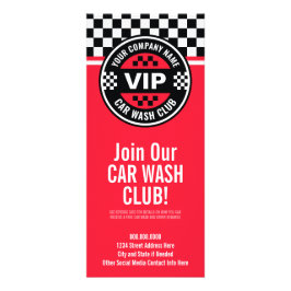 Car Wash Club - Racing Checkered Flag Prämien Werbekarte