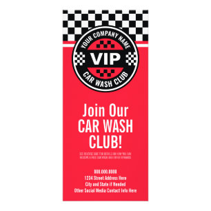 Car Wash Club - Racing Checkered Flag Prämien Werbekarte