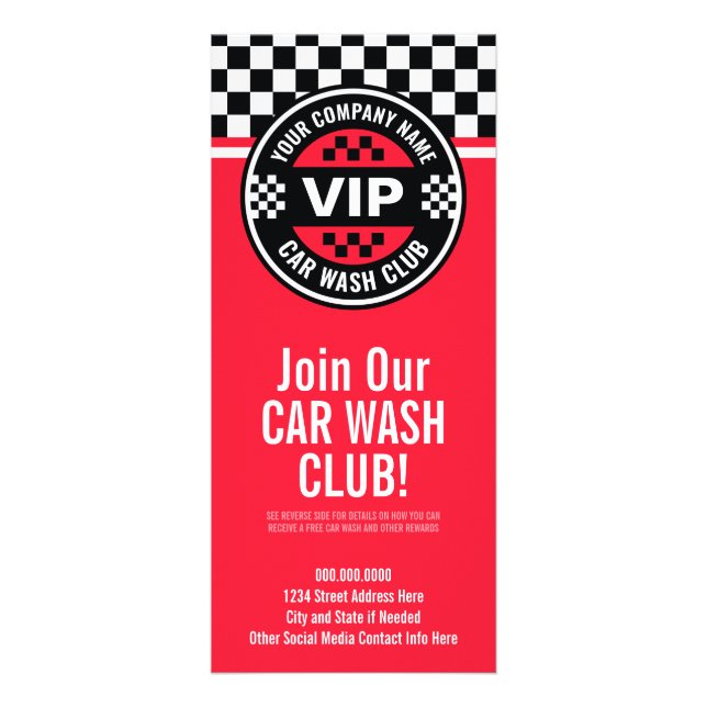 Car Wash Club - Racing Checkered Flag Prämien Werbekarte (Vorne)