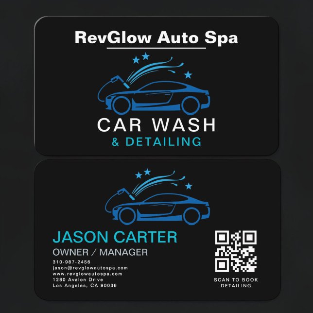 Car Wash & Detailing QR Code  Visitenkarte (Von Creator hochgeladen)
