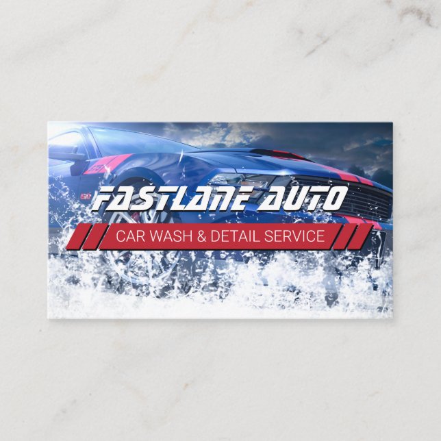 Car Wash & Detection Service Business Card Visitenkarte (Vorderseite)