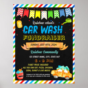 Car Wash Fundraiser Vorlage Poster