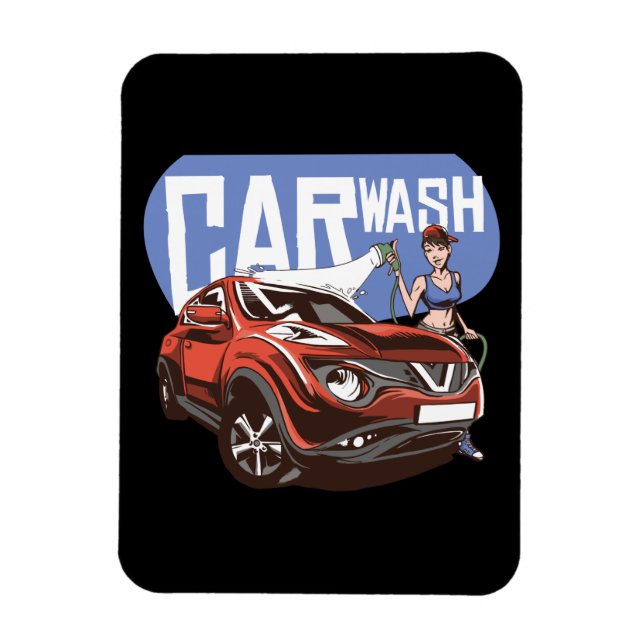 Car Wash Girl Magnet (Vertikal)