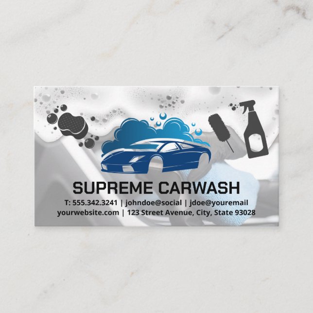 Car Wash Logo | Auto Service Icons Visitenkarte (Vorderseite)