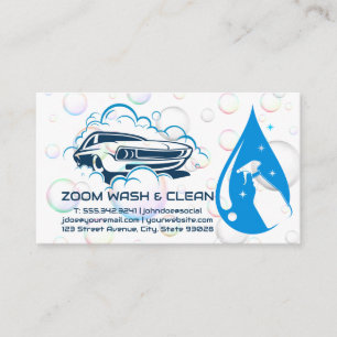 Car Wash Logo   Seifenblasen   Sprühflasche Visitenkarte
