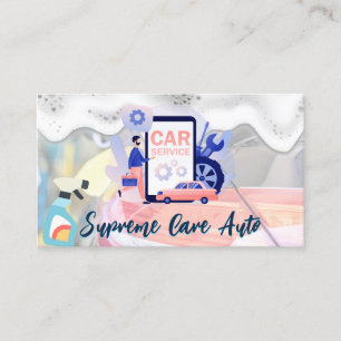 Car Wash Logo Soap Suds Auto Visitenkarte