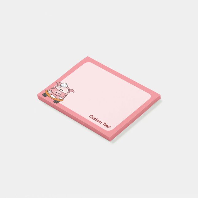 Car Wash Pig Post-it Klebezettel (angewinkelt)