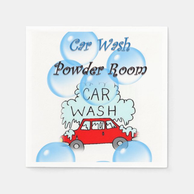 Car Wash Powroom Paper Napkins Serviette (Vorderseite)