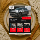 Car Wash Rental Business Black Red Flyer<br><div class="desc">Werben Sie mit diesem kühnen und beruflichen Flyer für Ihr Auto-Wasch- und Mietgeschäft, um Ihre Marke und Ihre Dienstleistungen mit Wirkung zu markieren. An der Spitze steht der Name Ihres Unternehmens, das ein Foto Ihrer Wahl überträgt - ideal, um Ihren Standort, Ihr Team oder eines Ihrer Standout-Fahrzeuge zu präsentieren. Fügen...</div>