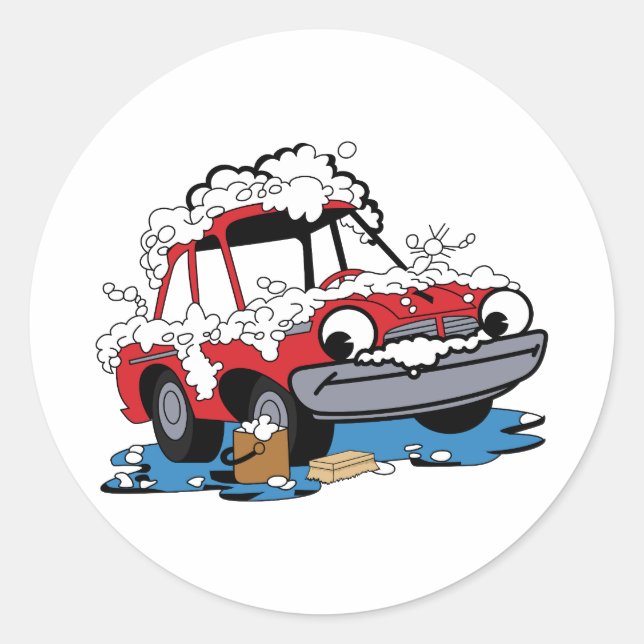 Car Wash Runder Aufkleber (Vorderseite)