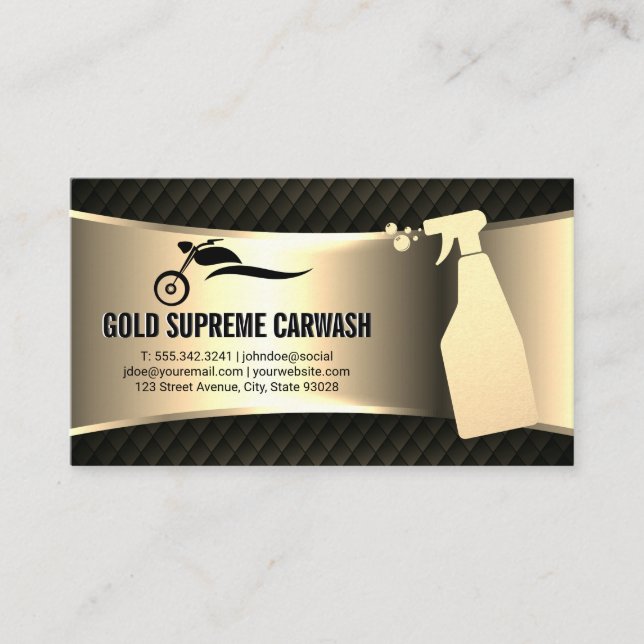 Car Wash Service Gold Metallic Visitenkarte (Vorderseite)